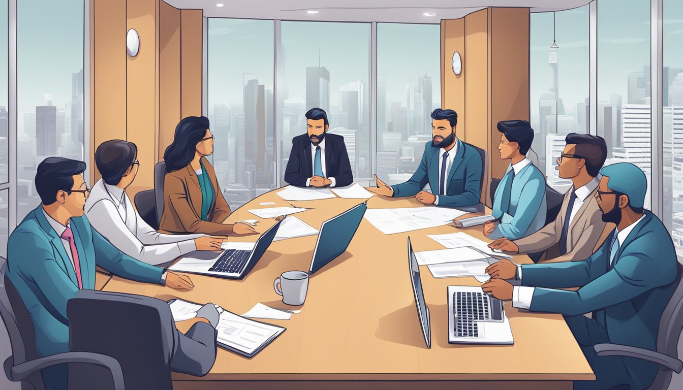 Business meeting in a modern office with diverse group of people