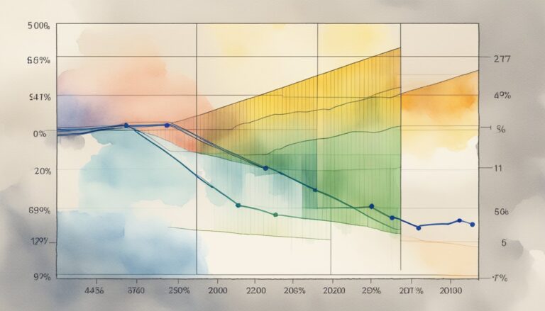 Colorful line graph showing various trend data.