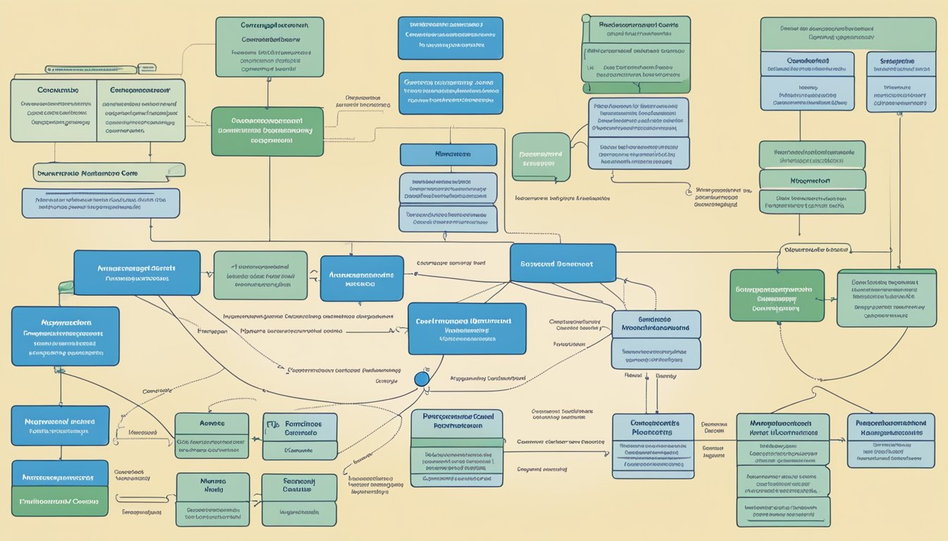 Diagram of interconnected concepts, including "Conce", "Nlancetean", and "Saoneind Donetnoot"