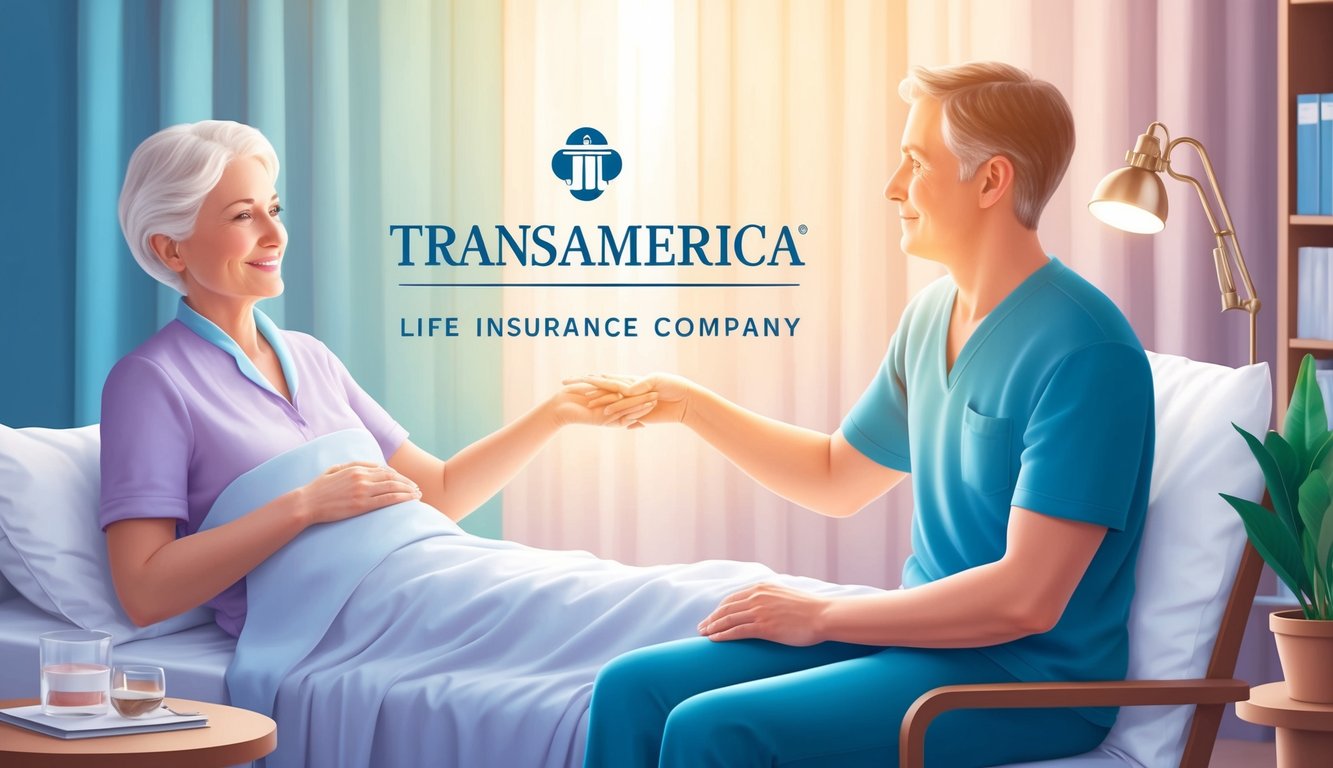 A serene and hopeful scene of a cancer patient receiving care and support from Transamerica Life Insurance Company