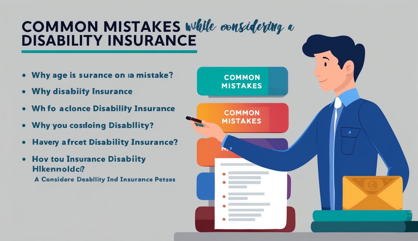 A person reviewing a list of common mistakes while considering disability insurance