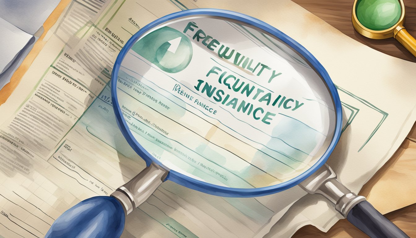 A stack of papers labeled "Frequently Asked Questions Health Insurance definition" with a magnifying glass hovering over the text