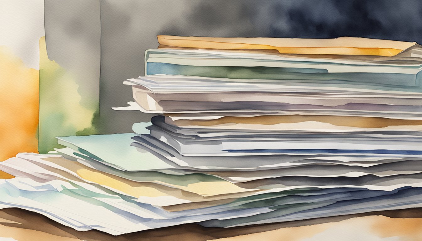 A stack of FAQ documents with "Aggregate Limit" prominently displayed on top